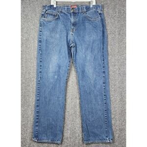 Chaps Denim Straight Leg Jeans Mens 38x32 Blue Medium Wash 100% Cotton C31435